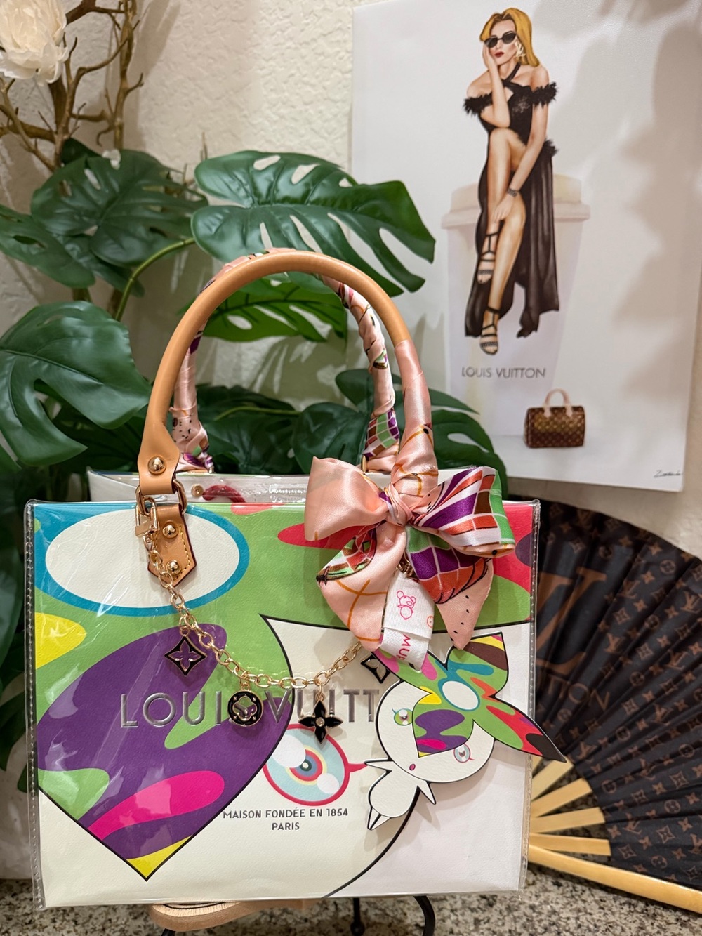 💜🤍🩷Louis Vuitton x Murakami Gift Bag Tote🩷🤍💜